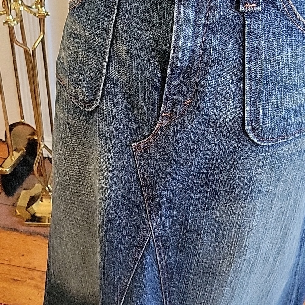 Vtg Levis Denim Maxi Skirt - Picture 5 of 12